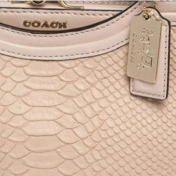 Coach Coach Blush Pink Python Embossed Leather Madison Pinnacle Carrie Tote - Picture 15 of 16